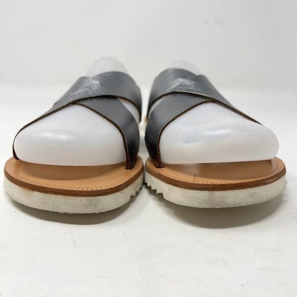 Joie A La Plage San Remo Cris Cross Silver Slide Size 39.5 US 9 - Picture 2 of 9